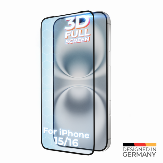 prio 10x 3D-Displayschutz aus gehärtetem Glas für iPhone 15 (6,1 Zoll) schwarz