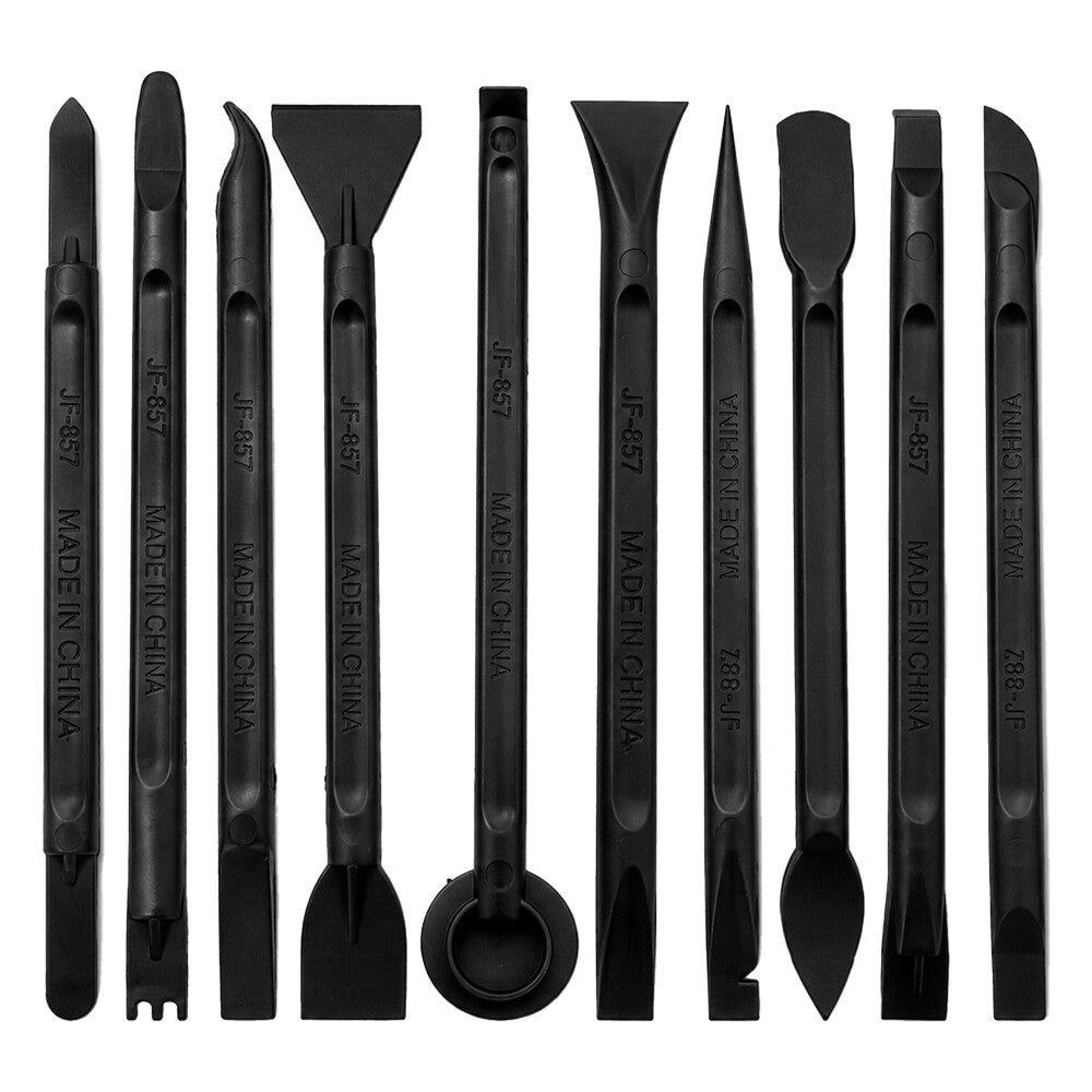 10-in-1 JF-857 Kunststoff-Spudger- Set für iPhone/iPad/Laptops, schwarz
