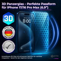 prio 3D Shock Proof Tempered Glass für iPhone 16 Pro Max (6,9 Zoll) schwarz