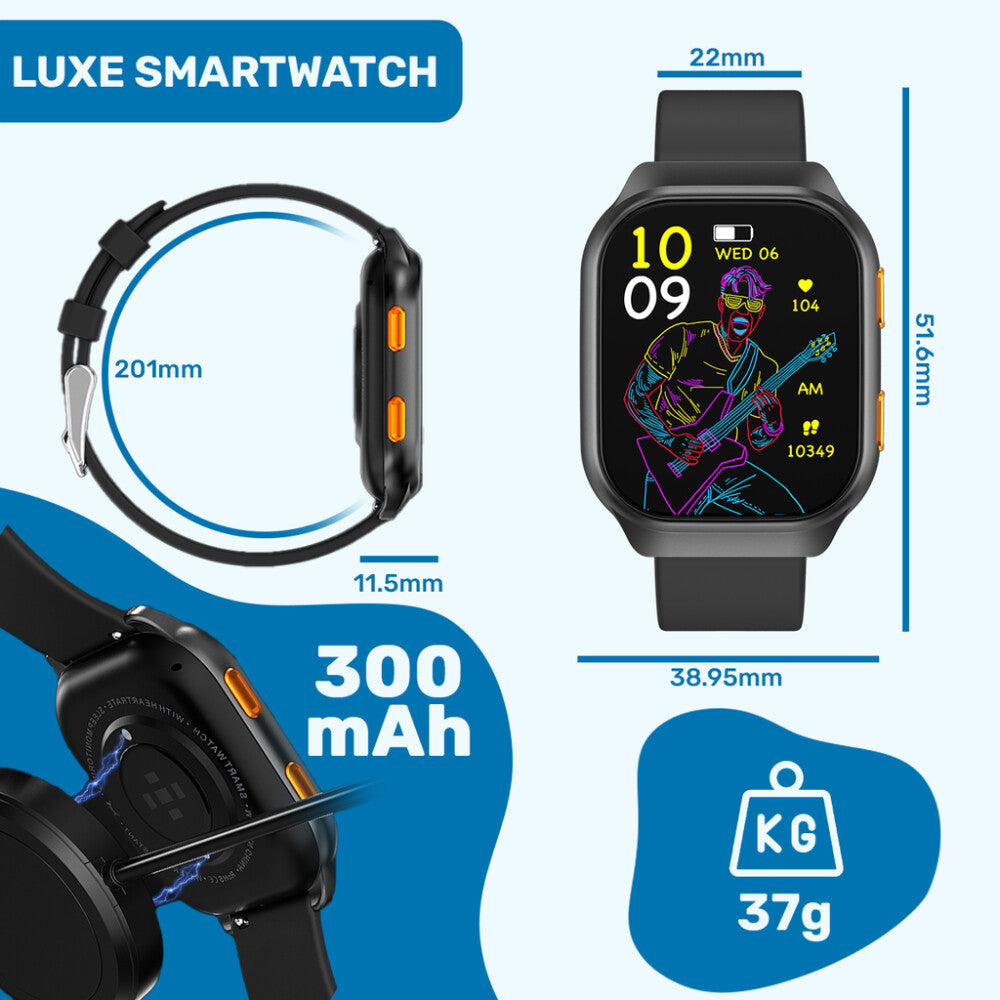 UFUZON Smartwatch Herren/Damen - Schwarz