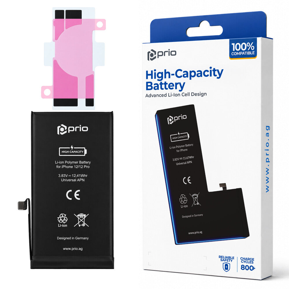prio Hochleistungsakku für iPhone 12/12 Pro (3240 mAh) - Universal APN -