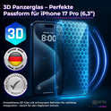 prio 3D Shock Proof Tempered Glass für iPhone 17 Pro (6,3 Zoll) schwarz