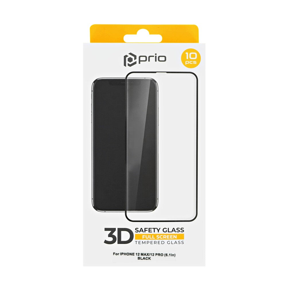 prio 10x 3D screen protector glass for iPhone 12/12 Pro black