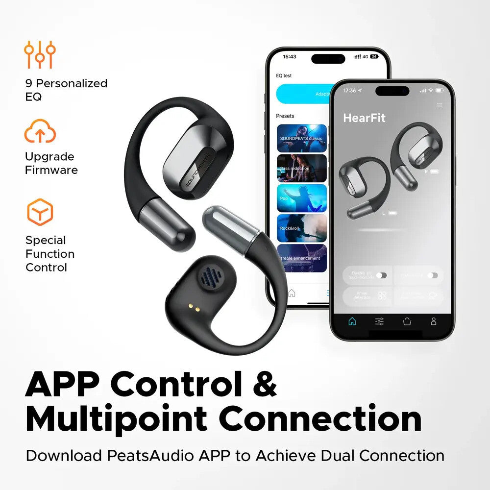 Original SoundPeats Kabellose Bluetooth TWS Headset HearFit schwarz