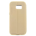 T-CASE Lux Magnet Flip Schutzhülle / Handytasche für Samsung Galaxy S7 gold