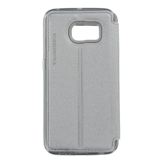 T-CASE Lux Magnet Flip Schutzhülle / Handytasche Samsung S6 Edge grau