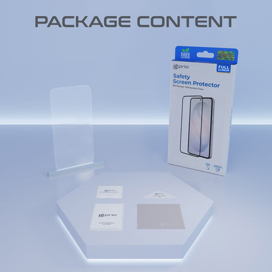 Prio 3D Displayschutzfolie aus gehärtetem Glas für Samsung A57/A37/S24FE, schwarz