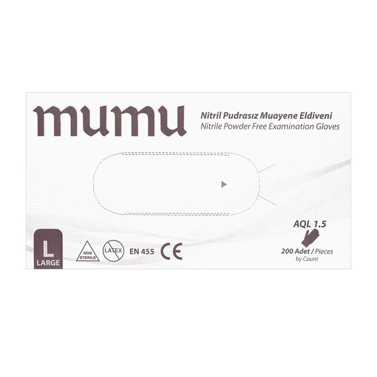 MUMU Nitrile Gloves, powder-free, 200 pcs, size L, blue