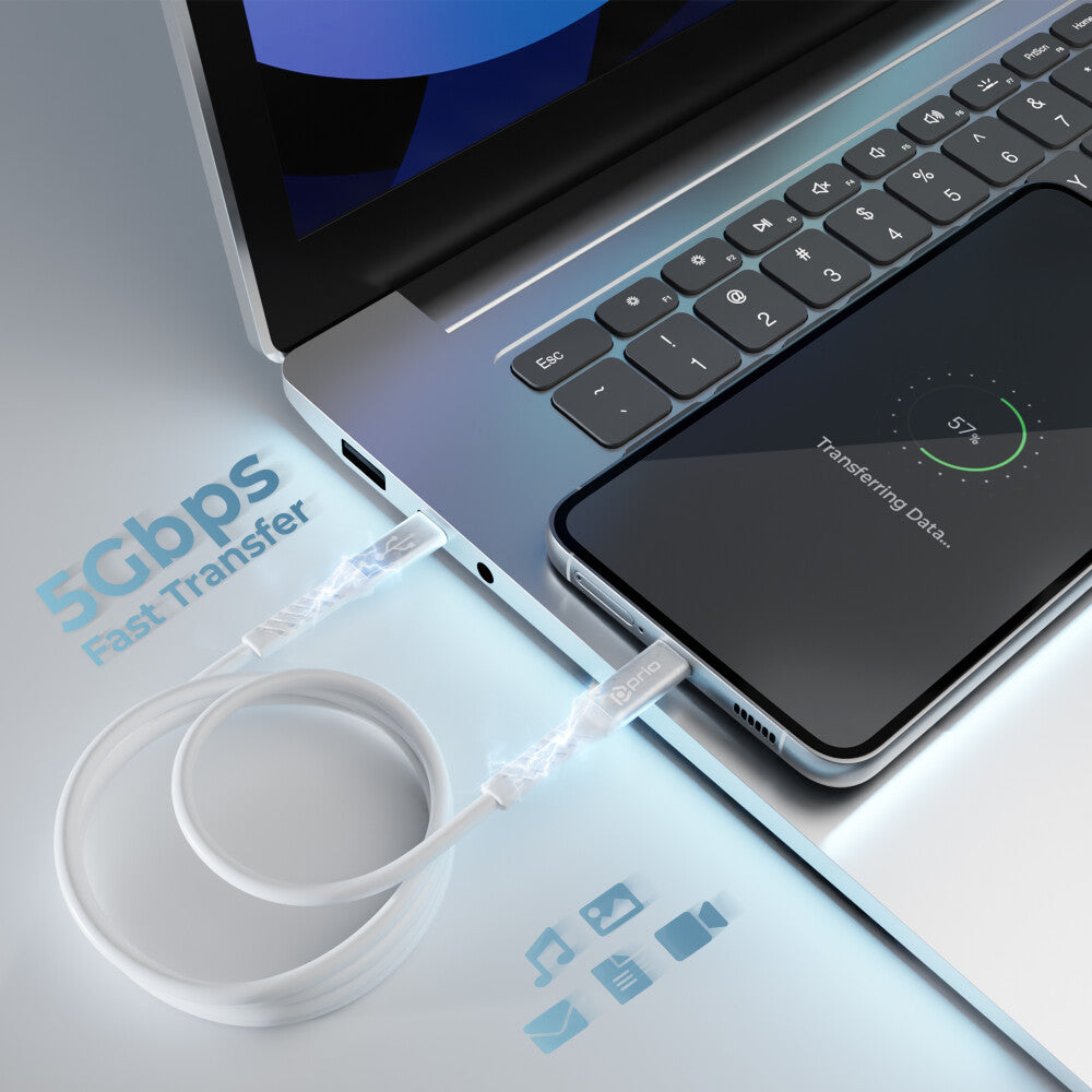 prio Lade- und Set (30W GaN Ladegerät + USB C - USB C Kabel) weiß