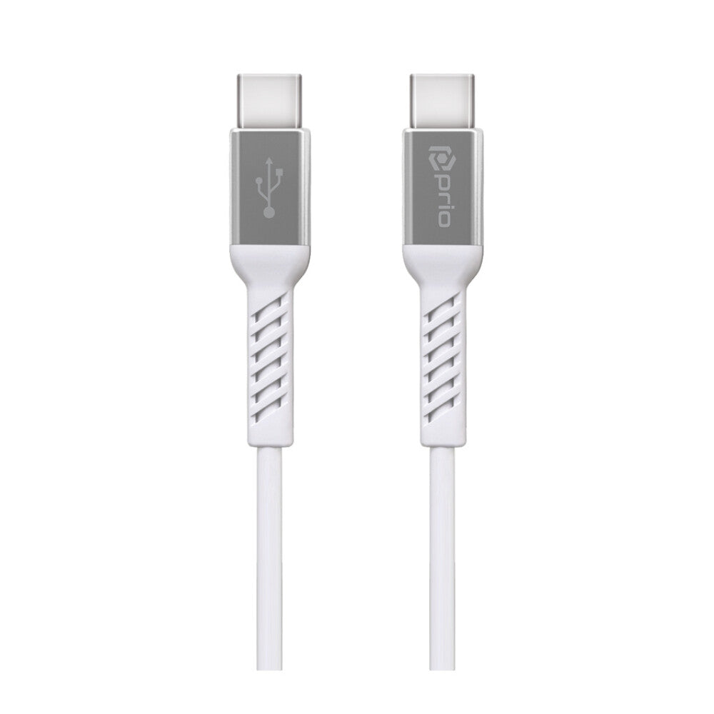 prio charging and data cable USB C to USB C 2.0 m white