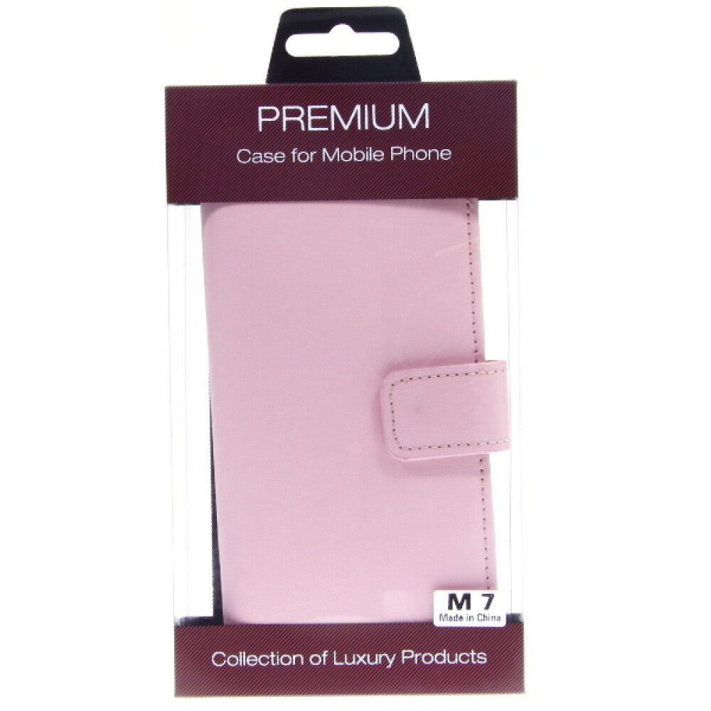 Slim Leather Book Case for HTC M7 for - pink 4250710548125