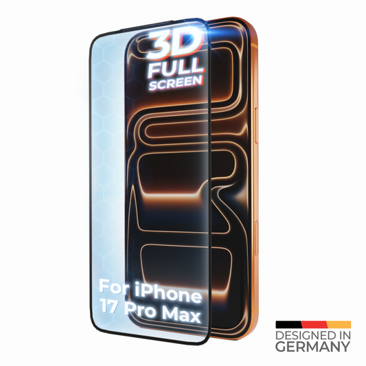prio 3D Displayschutzfolie aus gehärtetem Glas für iPhone 17 Pro Max, schwarz