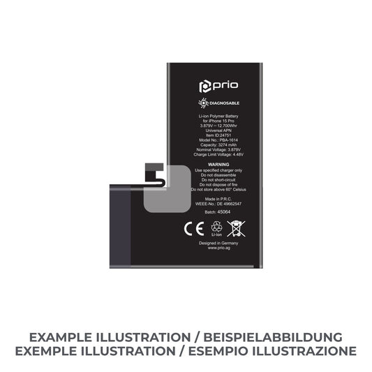 prio Diagnosefähiger Akku für iPhone 15 Pro