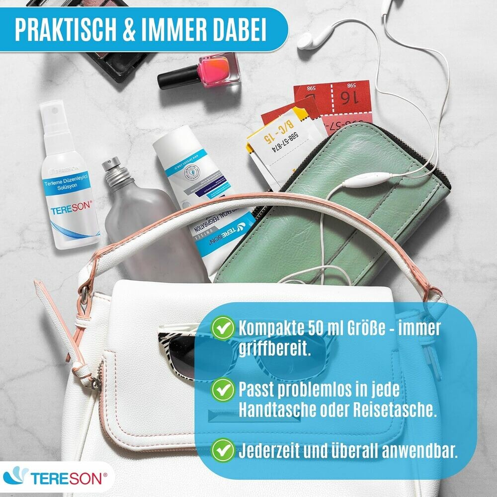 Tereson Antitranspirant Spray 50 ml, stark gegen Schwitzen an Achseln und Händen x2
