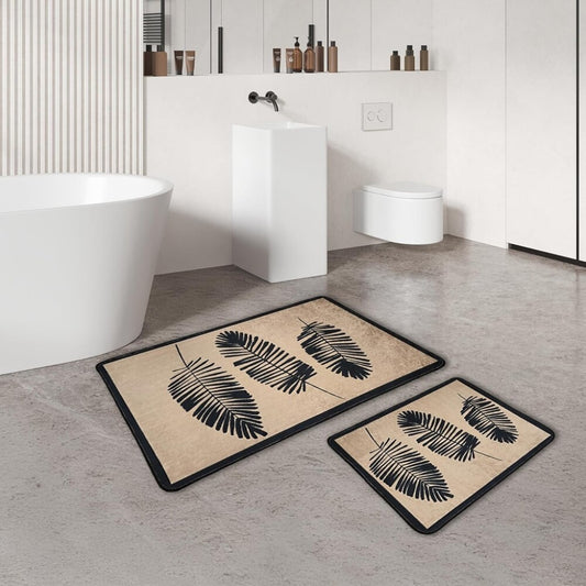Miqna 2-tlg. rutschfestes Badteppich Set , waschbar (60x100 & 50x60 cm)