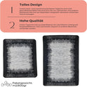 Miqna 2-tlg. rutschfestes Badteppich Set , waschbar (60x100 & 50x60 cm)
