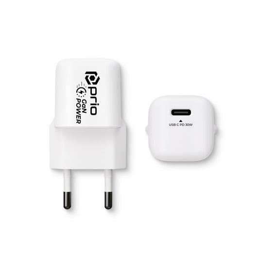 prio charger GaN Power 30W PD (USB C) white