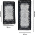 Miqna 2-tlg. rutschfestes Badteppich Set , waschbar (60x100 & 50x60 cm)