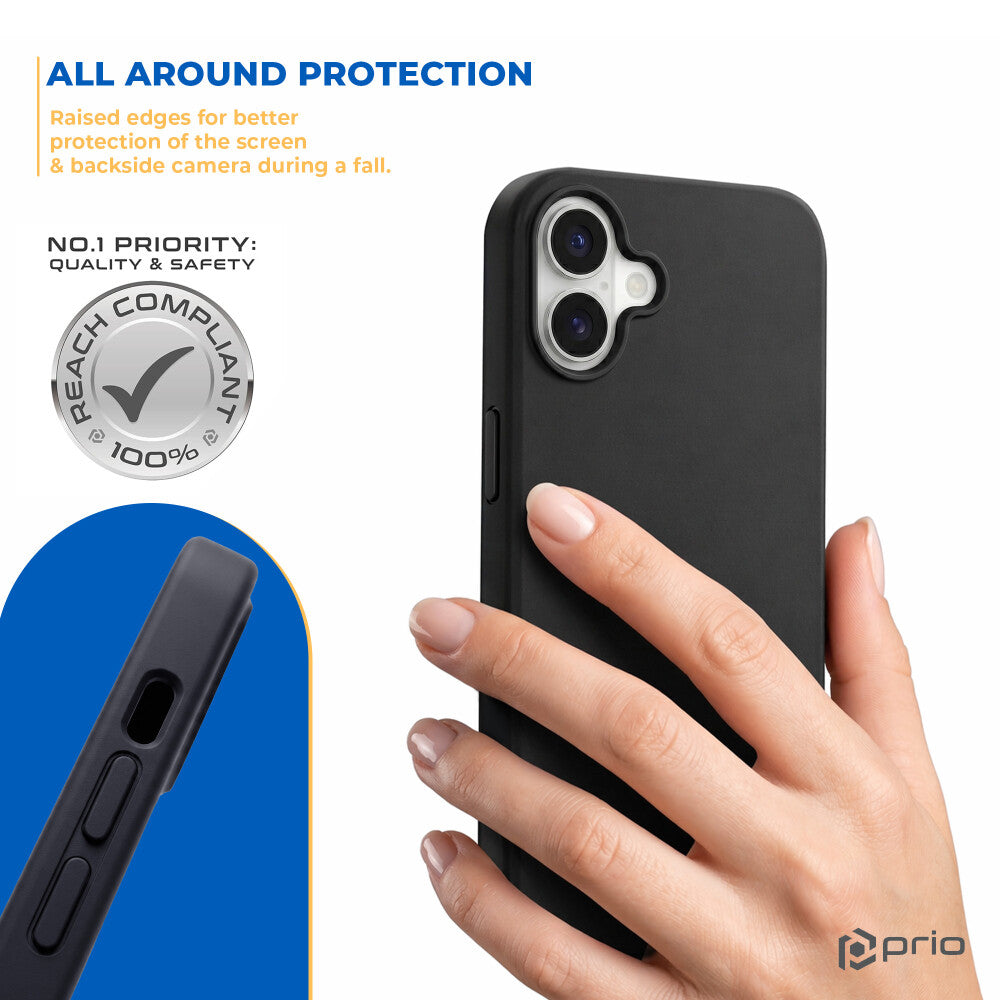 prio Liquid Silicone Case MAG für iPhone 16 Plus (6.7in) schwarz