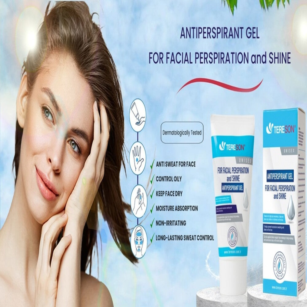 Tereson Antitranspirant Gel, Bei Schwitzen im Gesicht, 50 ml x2