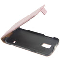 Slim Leder Flip Hülle Galaxy S5 mini - rosa