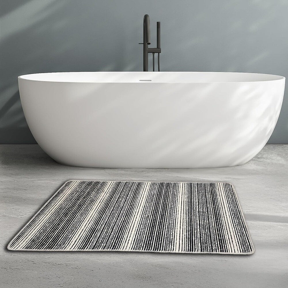 Miqna 2-tlg. rutschfestes Badteppich Set , waschbar (60x100 & 50x60 cm)