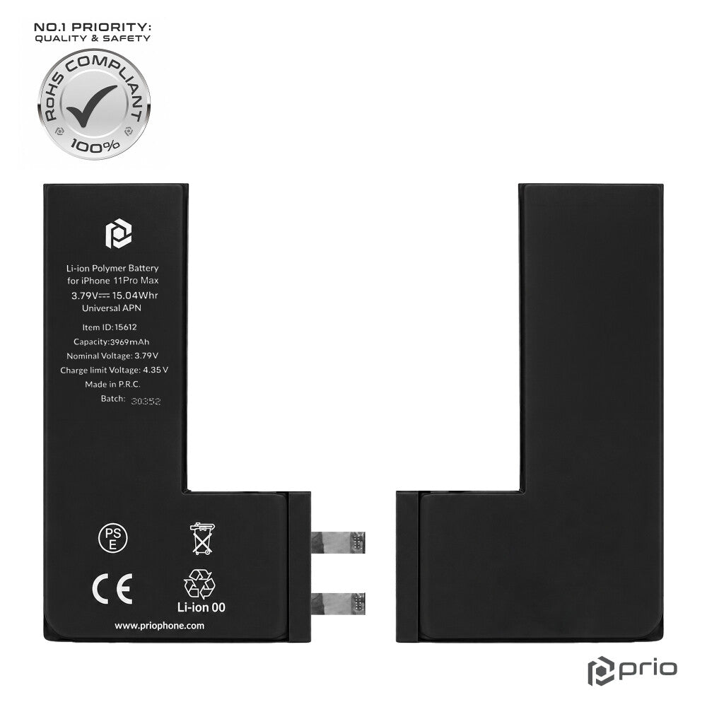 prio Akkuzelle für iPhone 11 Pro Max (ohne Flex-Kabel) Bulk