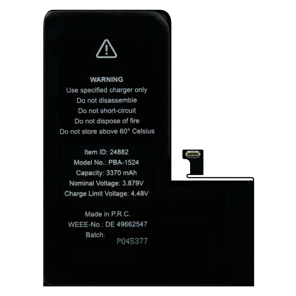 Prio Hochleistungsakku für iPhone 15 Pro (3370 mAh) - Universeller APN -