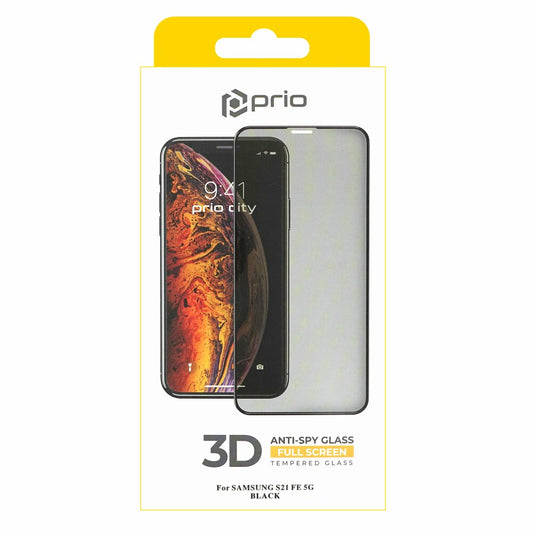 prio 3D Anti-Spy Screen Protector Glass for Samsung S21 FE 5G black