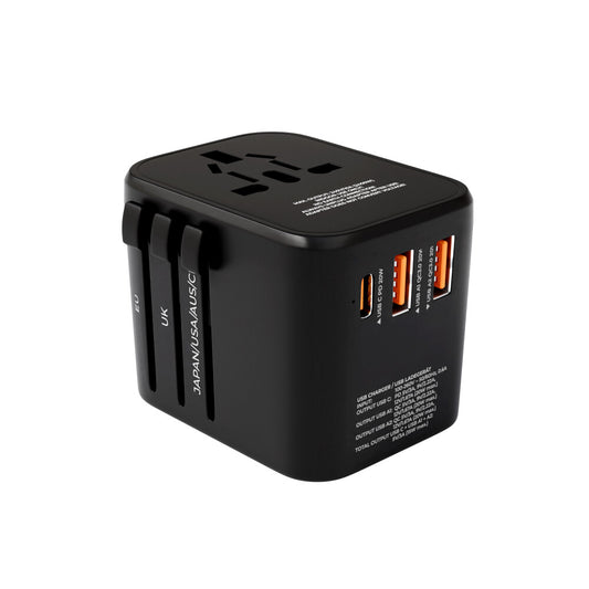 prio universal travel adapter 20W black