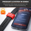 SOS-ID-Armbandschlaufe. Innovativ und angenehm zu tragen. Verrotten