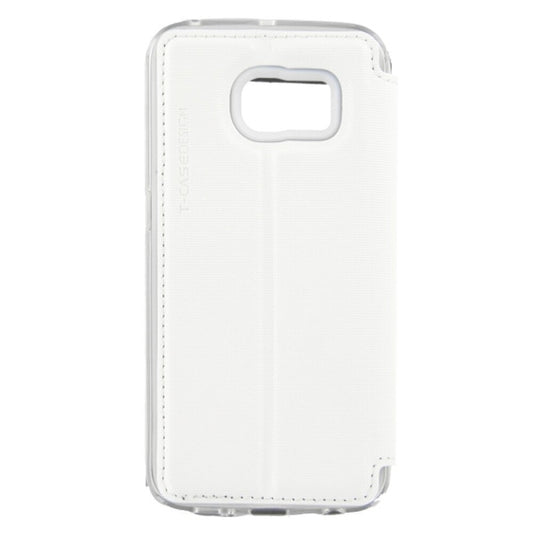 T-CASE Lux Magnet Flip Schutzhülle / Handytasche Samsung S6 Edge weiß