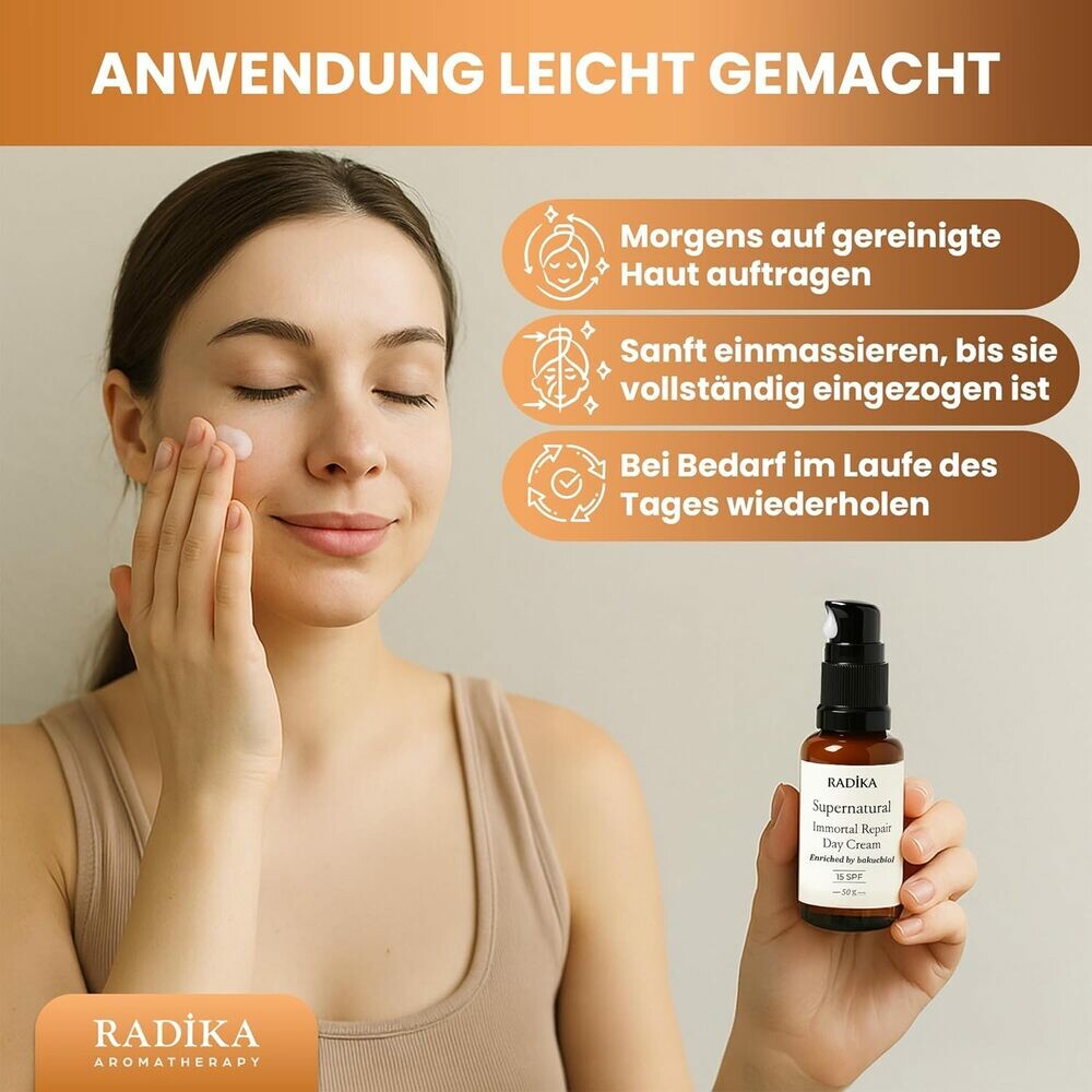 Radika Aromatherapy Natürliche Tagescreme 50 gr, BIO, Anti-Aging, 15 SPF