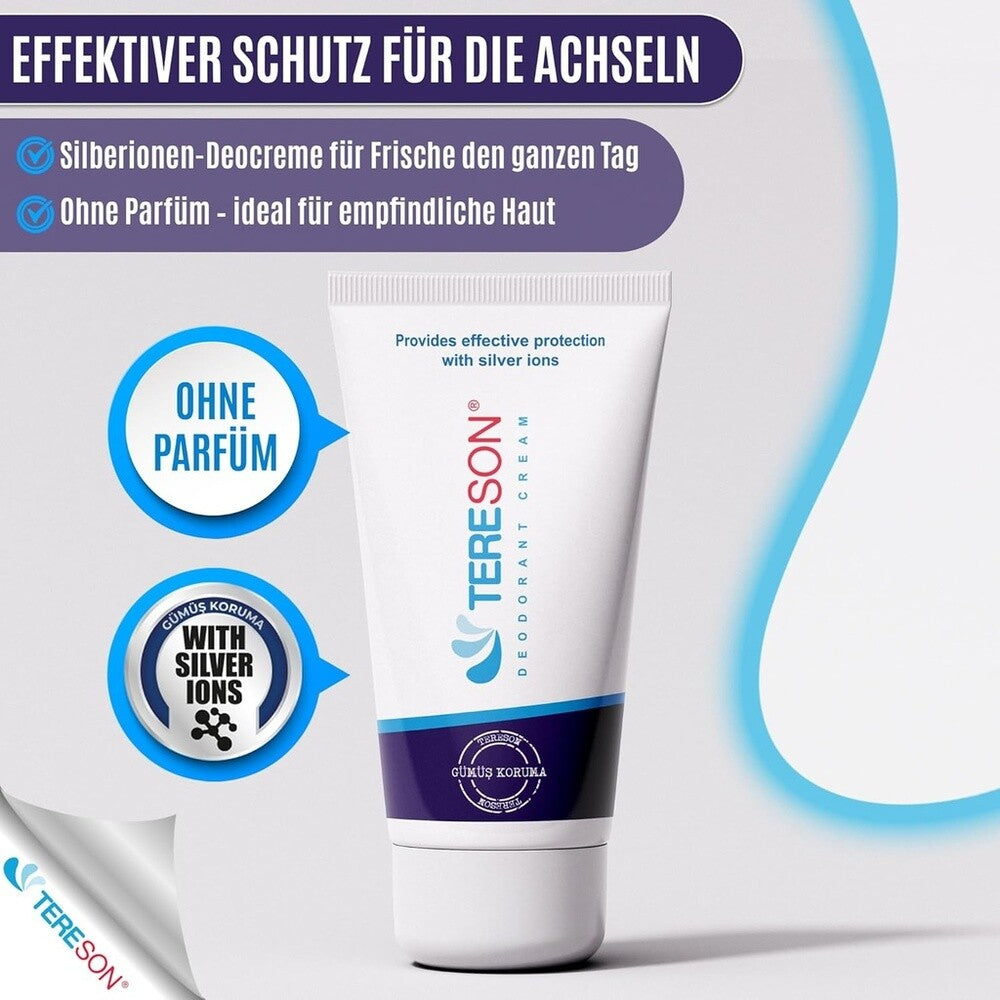 Creme Deodorant, Langfristiger Schutz gegen Körpergeruch mit Silberionen-Formel