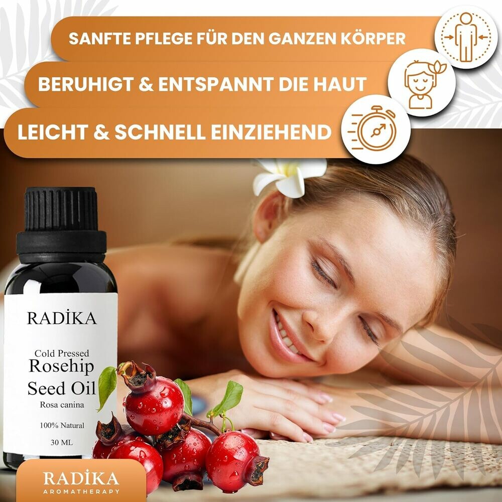 Hagebuttenöl, Kaltgepresst, 100% Rein, BIO, natürlich, 30 ml