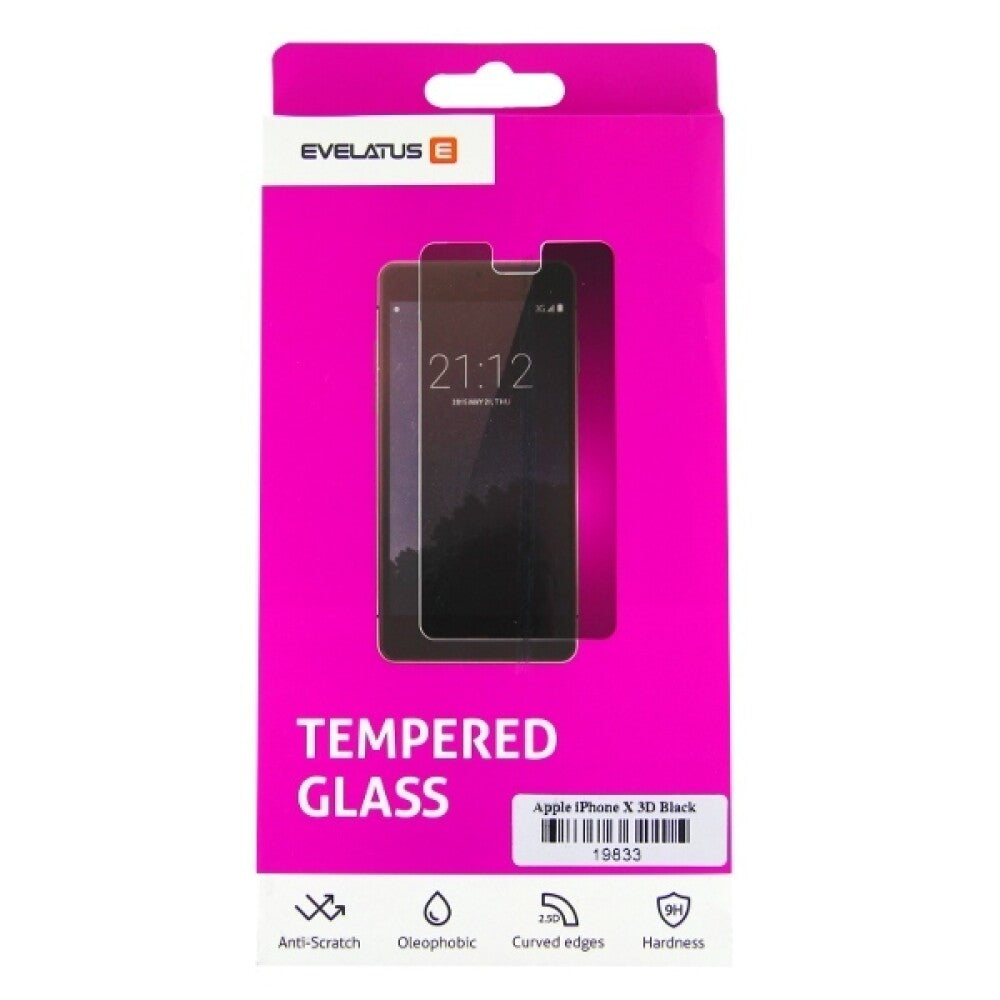 Evelatus Screen Protector 3D for iPhone XR black