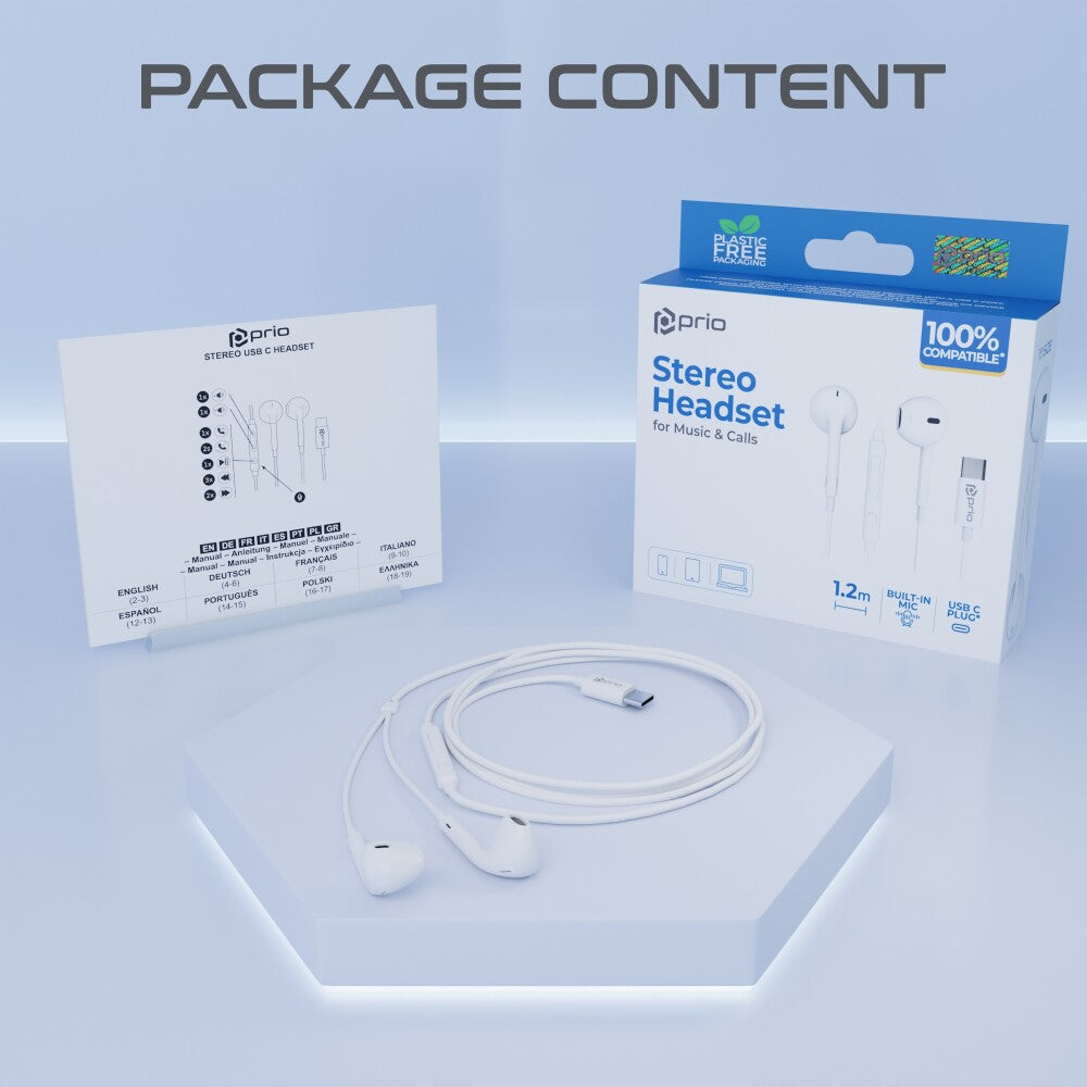 prio Stereo USB C Kopfhörer / Headset CLASSIC