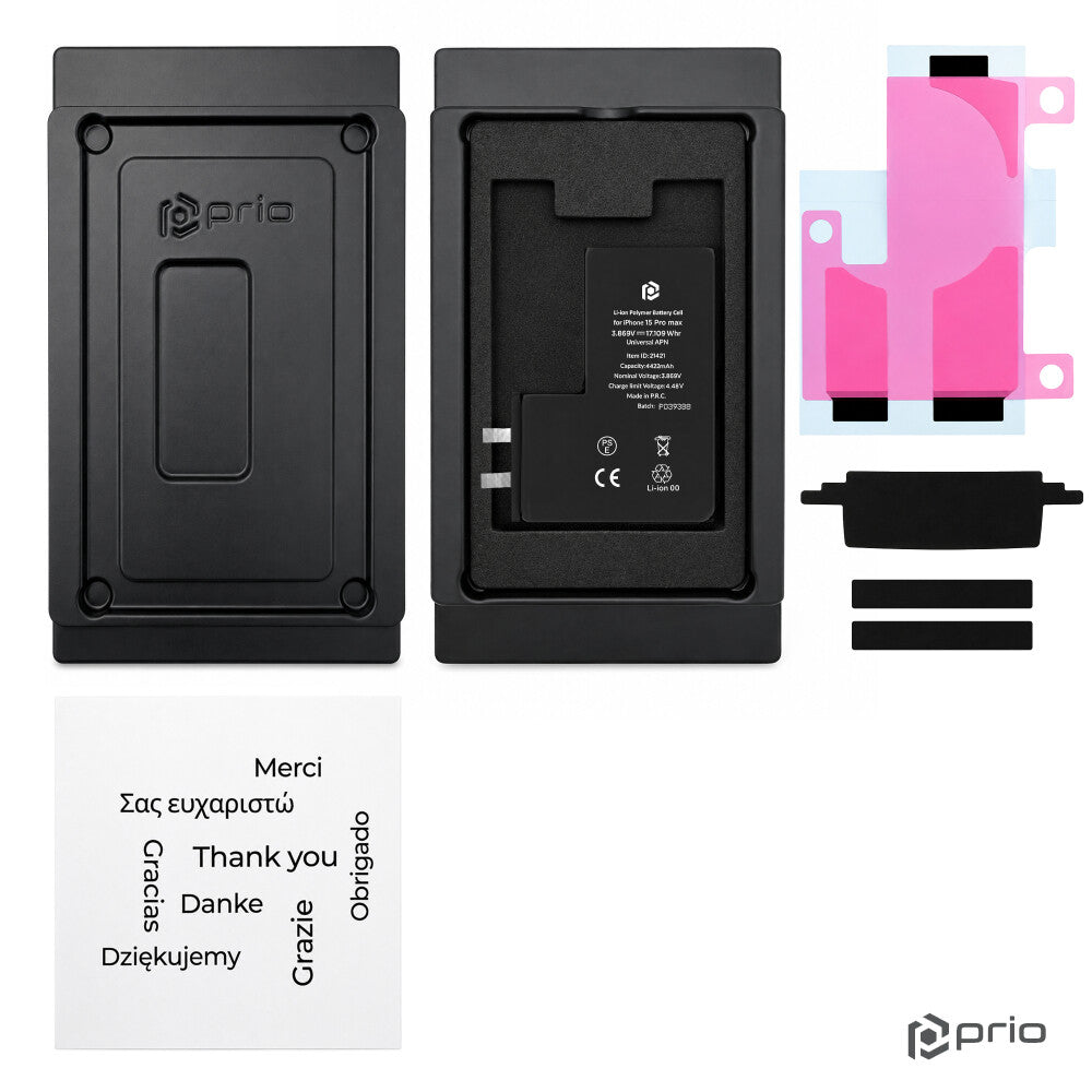 prio Akkuzelle für iPhone 15 Pro Max (ohne Flex-Kabel)