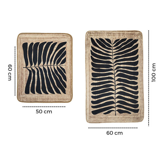 Miqna 2-tlg. rutschfestes Badteppich Set , waschbar (60x100 & 50x60 cm)