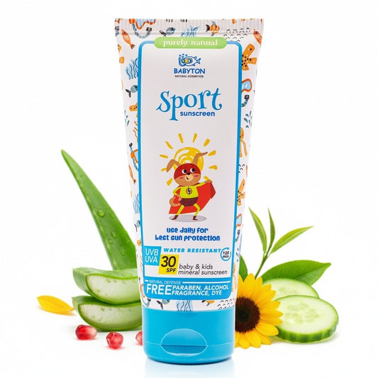 Babyton Mineralische Sport-Sonnencreme für Babys und Kinder LSF 30 100 ml