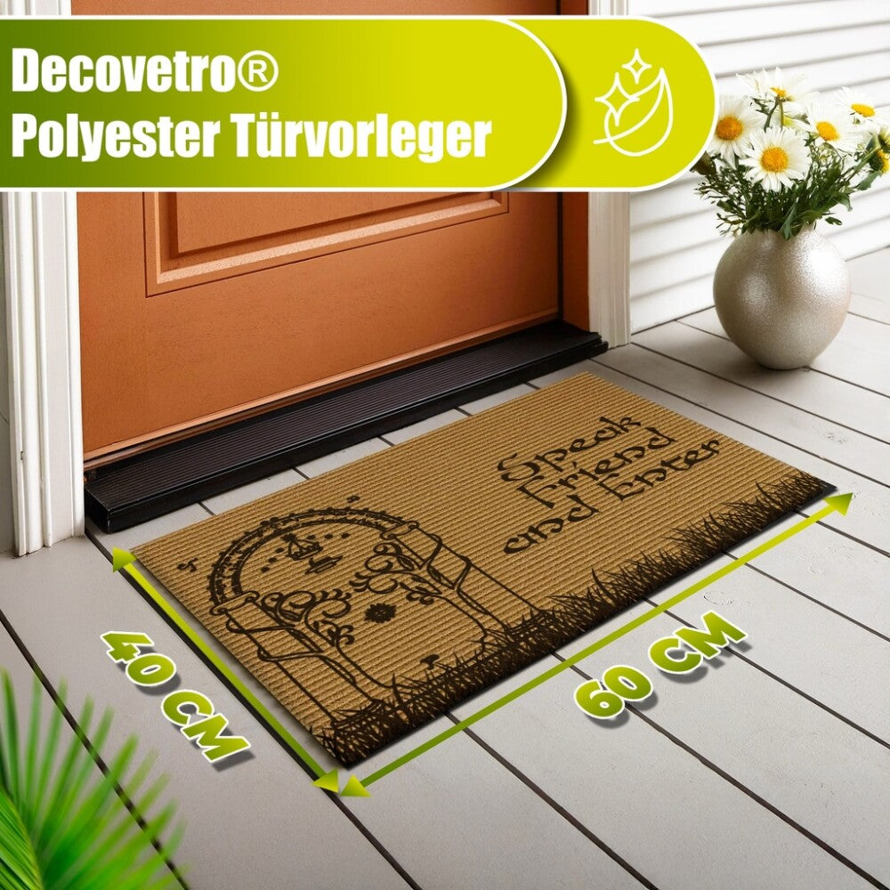 Decovetro® Kokosmatte Fußmatte | 40x60cm | 100 % natürliche Kokosfasern