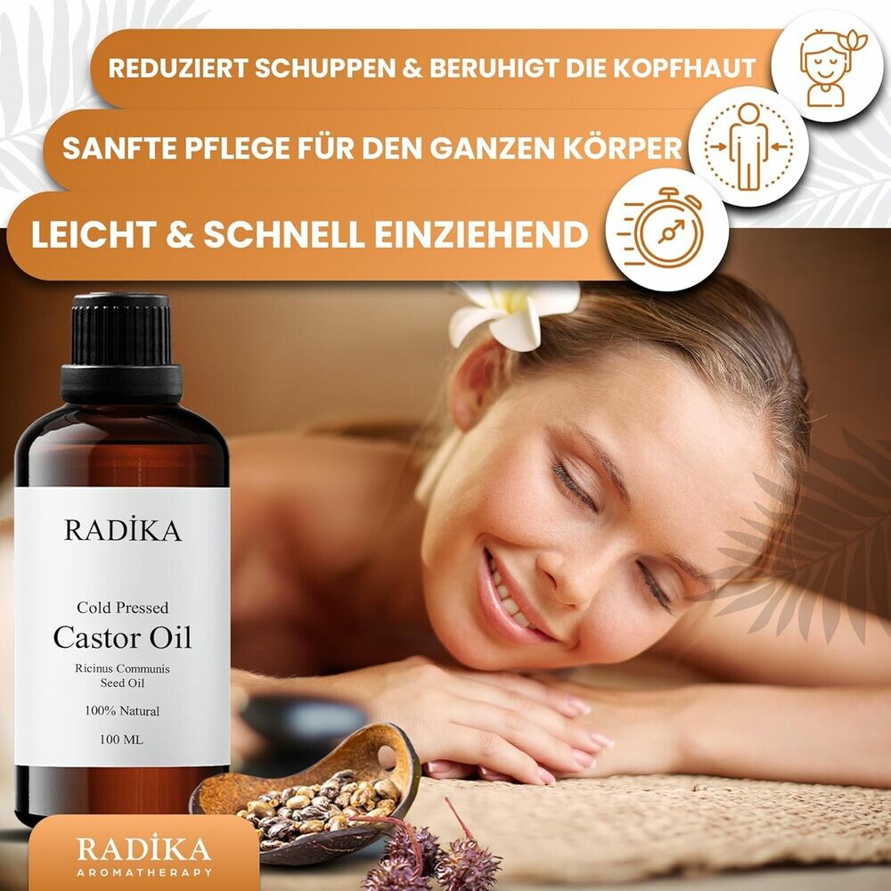 Rizinusöl, ätherisches Öl, 100% Rein, BIO, natürlich, 100 ml