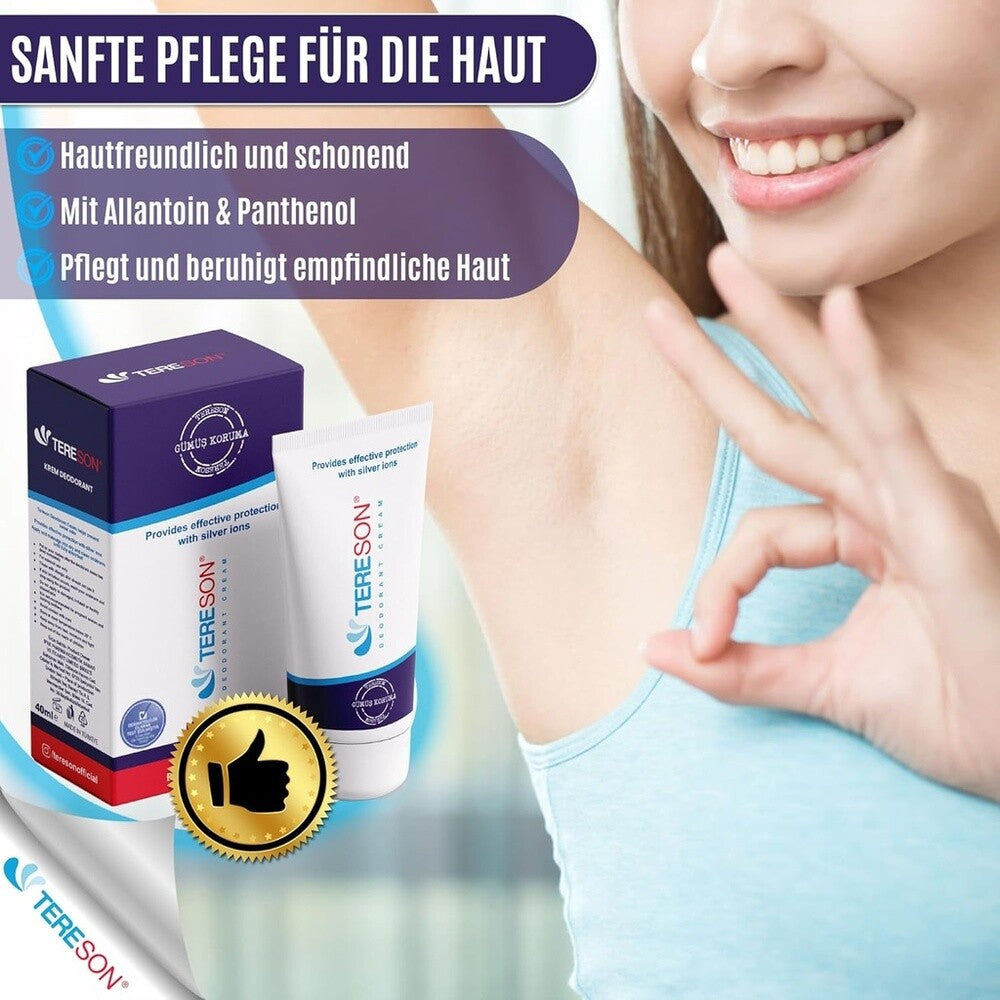 Creme Deodorant, Langfristiger Schutz gegen Körpergeruch mit Silberionen-Formel