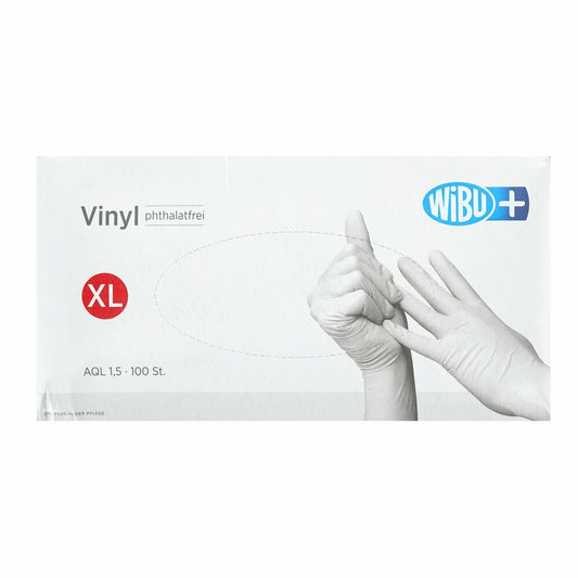 Wibu+ Vinyl Gloves Phthalate-free, 100 pieces, size XL, clear