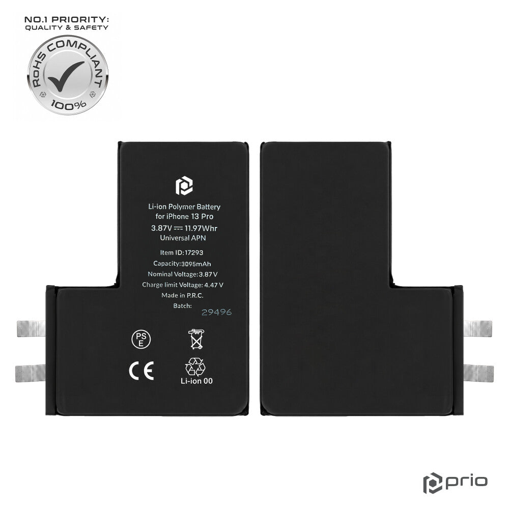 prio Akkuzelle für iPhone 13 Pro (ohne Flex-Kabel)
