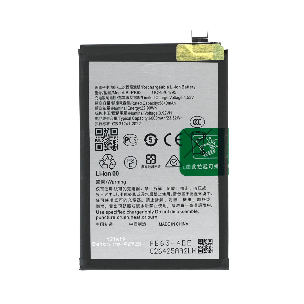 Akku BLPB63 + Kleber für Oppo A5 Pro 4G