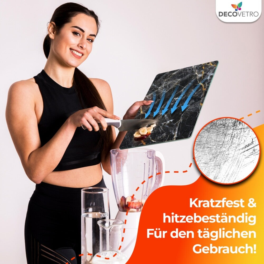 Decovetro Schneidebrett Glas |40x30cm | Glasschneidebrett | Leicht zu reinigen
