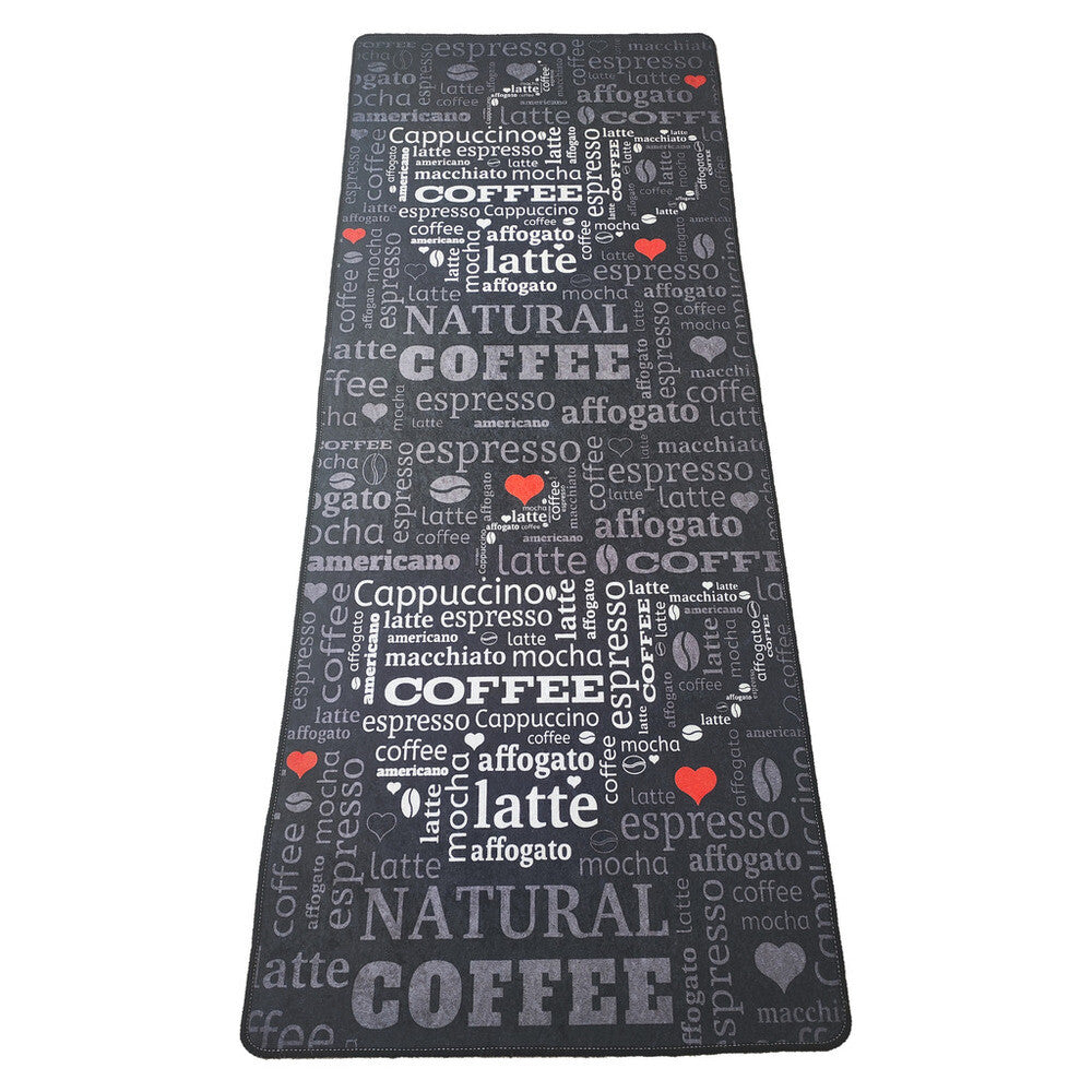 miqna Moderner Küchenteppich Gel Läufer Grau Weiß Schwarz Natural Coffee Design Hauptbild