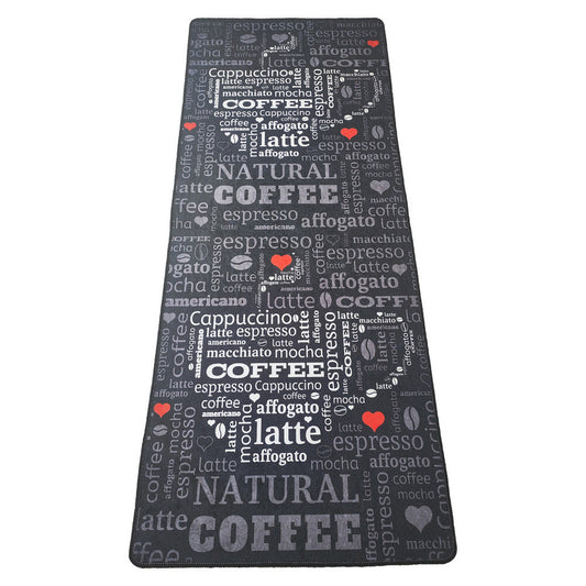 miqna Moderner Küchenteppich Gel Läufer Grau Weiß Schwarz Natural Coffee Design Hauptbild