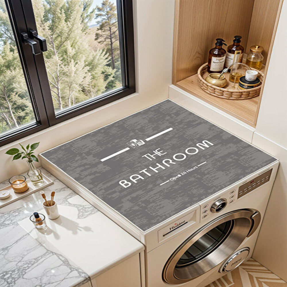 Wasserdichte Waschmaschinenmatte Deluxe, Rutschfest, Grau – Erfrischende Wäsche